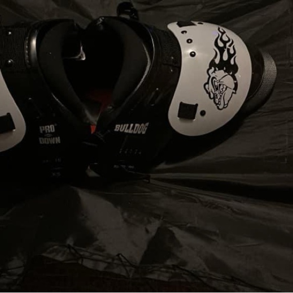 Black and White football shoulder pads